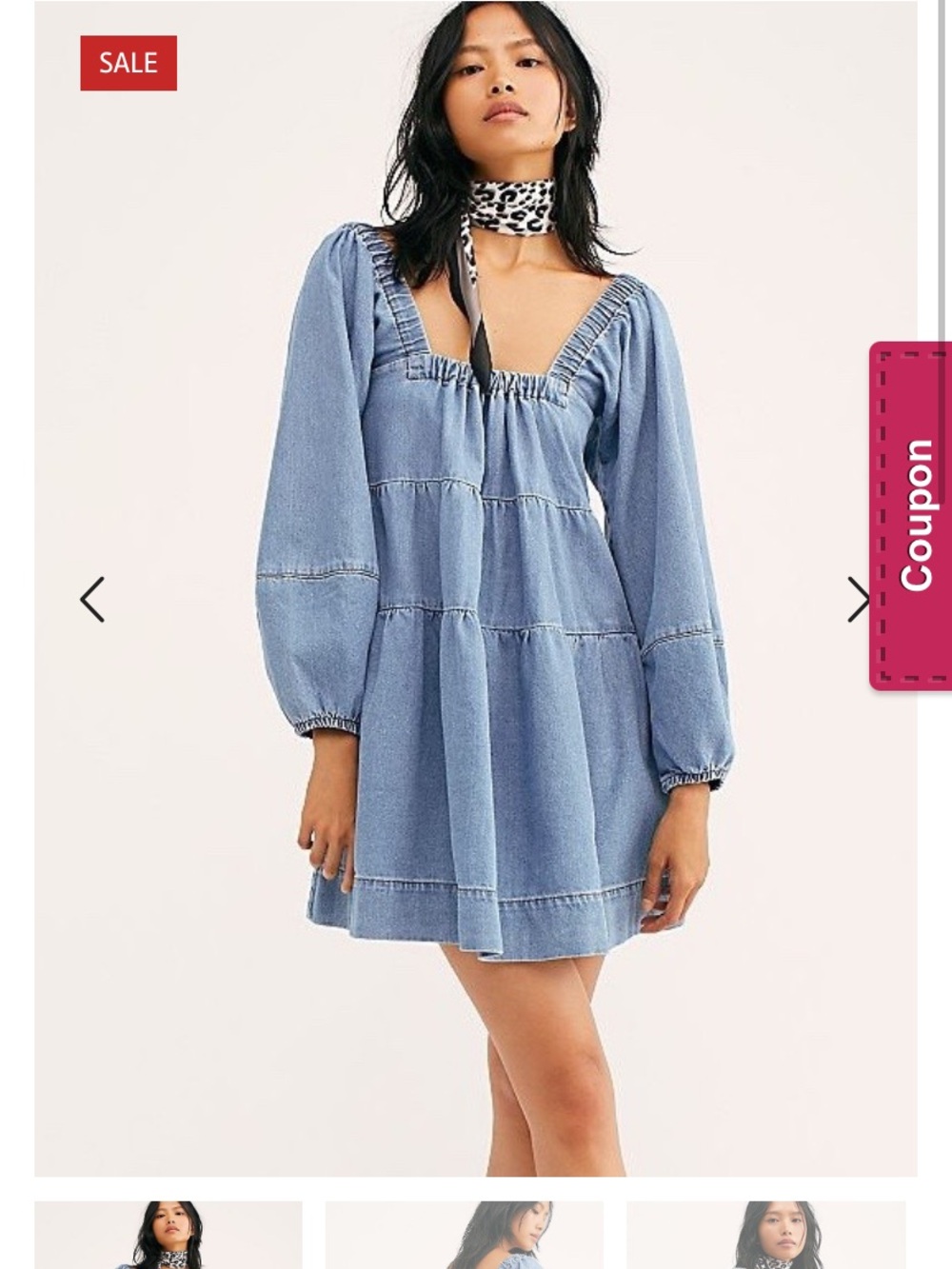 FREE PEOPLE Babydoll Denim Dress